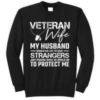 Proud Wife Of A Army Veteran American Flag Military Gift Tall Sweatshirt