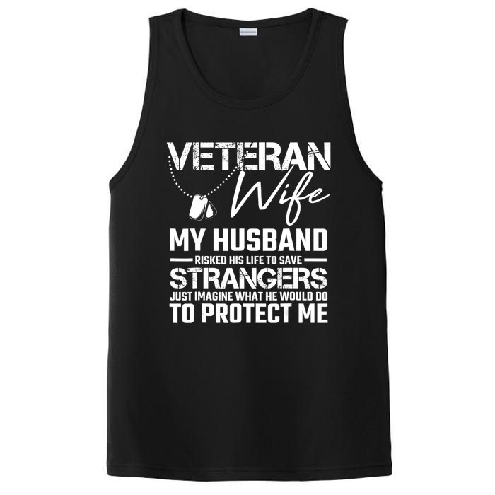 Proud Wife Of A Army Veteran American Flag Military Gift PosiCharge Competitor Tank