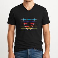 Physics Wave Overlay Waves Astrophysics Physics V-Neck T-Shirt