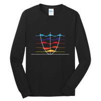 Physics Wave Overlay Waves Astrophysics Physics Tall Long Sleeve T-Shirt