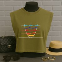 Physics Wave Overlay Waves Astrophysics Physics Garment-Dyed Women's Muscle Tee