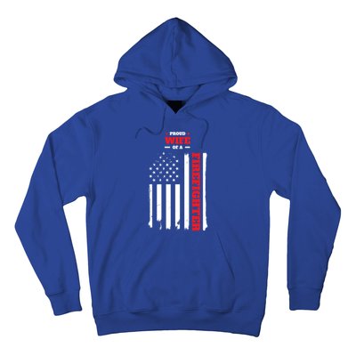 Proud Wife Of A Firefighter Distressed American Flag Cool Gift Hoodie