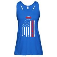 Proud Wife Of A Firefighter Distressed American Flag Cool Gift Ladies Essential Flowy Tank