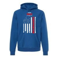 Proud Wife Of A Firefighter Distressed American Flag Cool Gift Premium Hoodie