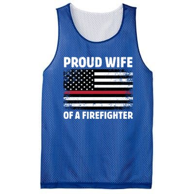 Proud Wife Of A Firefighter Family Thin Red Line Flag Gift Mesh Reversible Basketball Jersey Tank