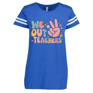 Peace We Out Teacher Happy Last Day Of School Teacher Summer Enza Ladies Jersey Football T-Shirt