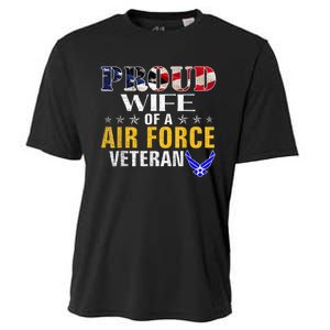 Proud Wife Of A Air Force Veteran American Flag Military Cooling Performance Crew T-Shirt