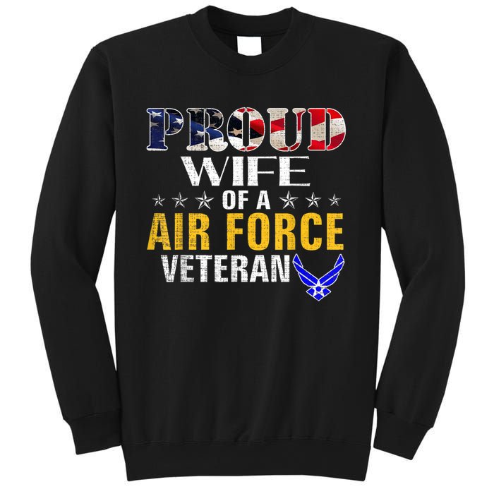 Proud Wife Of A Air Force Veteran American Flag Military Sweatshirt