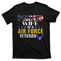 Proud Wife Of A Air Force Veteran American Flag Military T-Shirt