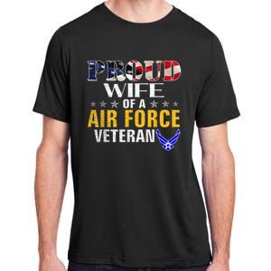 Proud Wife Of A Air Force Veteran American Flag Military Adult ChromaSoft Performance T-Shirt