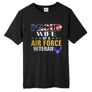 Proud Wife Of A Air Force Veteran American Flag Military Tall Fusion ChromaSoft Performance T-Shirt