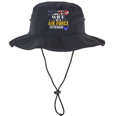 Proud Wife Of A Air Force Veteran American Flag Military Legacy Cool Fit Booney Bucket Hat