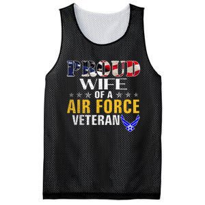 Proud Wife Of A Air Force Veteran American Flag Military Mesh Reversible Basketball Jersey Tank