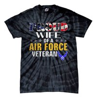 Proud Wife Of A Air Force Veteran American Flag Military Tie-Dye T-Shirt