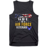 Proud Wife Of A Air Force Veteran American Flag Military Tank Top