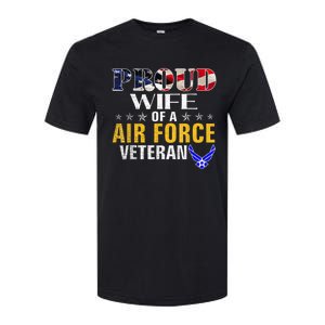 Proud Wife Of A Air Force Veteran American Flag Military Softstyle CVC T-Shirt