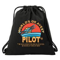 Pilot Worlds Okayest Pilot Design Drawstring Bag