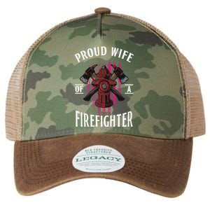 Proud Wife Of A Firefighter Funny Fires Partner Spouse Cute Gift Legacy Tie Dye Trucker Hat