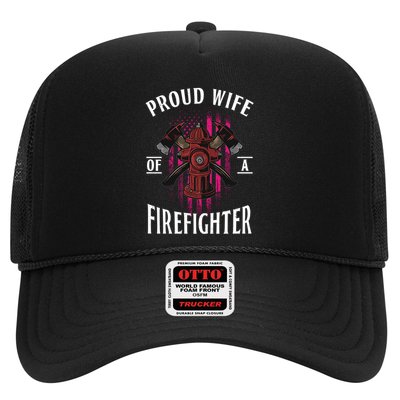 Proud Wife Of A Firefighter Funny Fires Partner Spouse Cute Gift Trucker Hat