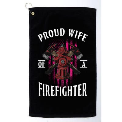 Proud Wife Of A Firefighter Funny Fires Partner Spouse Cute Gift Golf Towel