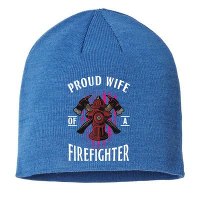 Proud Wife Of A Firefighter Funny Fires Partner Spouse Cute Gift Sustainable Beanie