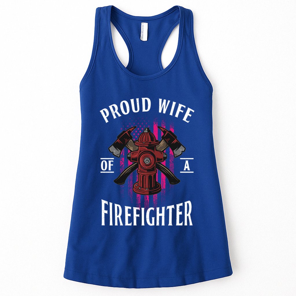 Proud Wife Of A Firefighter Funny Fires Partner Spouse Cute Gift Womens Tank Top