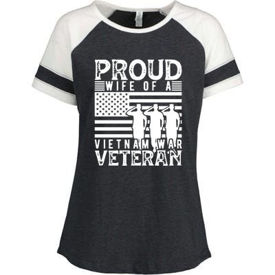 Proud Wife Of A Vietnam War Veteran Memorial Day Gift Enza Ladies Jersey Colorblock Tee