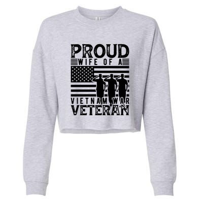 Proud Wife Of A Vietnam War Veteran Memorial Day Gift Cropped Pullover Crew