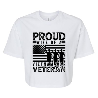 Proud Wife Of A Vietnam War Veteran Memorial Day Gift Bella+Canvas Jersey Crop Tee