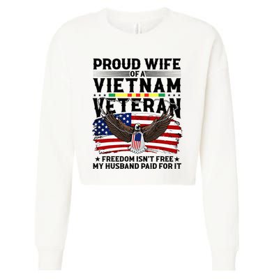 Proud Wife Of A Viet Nam Veteran Cropped Pullover Crew