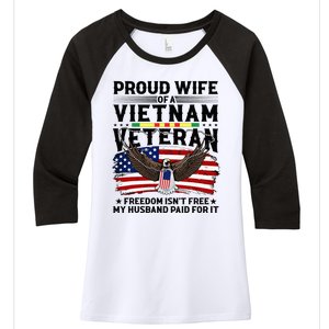 Proud Wife Of A Viet Nam Veteran Women's Tri-Blend 3/4-Sleeve Raglan Shirt