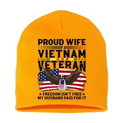 Proud Wife Of A Viet Nam Veteran Short Acrylic Beanie