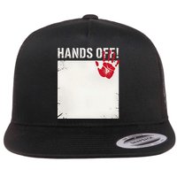 Plain Write On Blank Hands Off Protest Flat Bill Trucker Hat