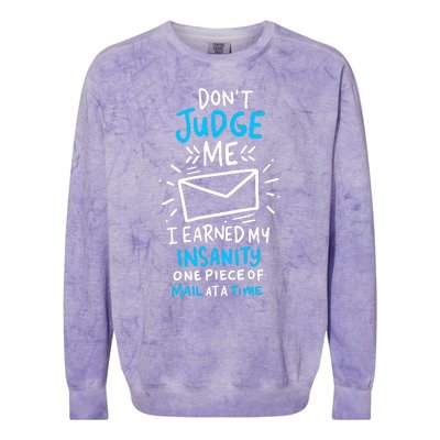 Postal Worker Or Mail Carrier Dont Judge Me Colorblast Crewneck Sweatshirt