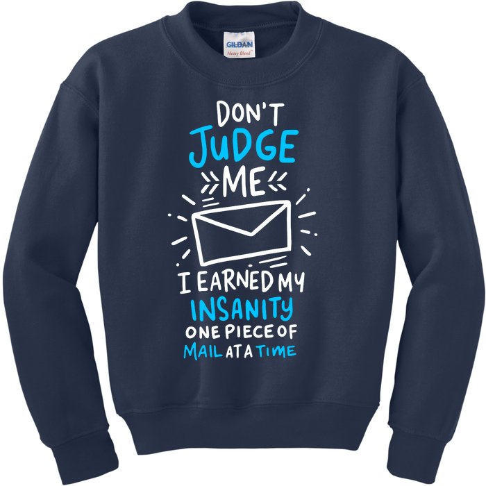 Postal Worker Or Mail Carrier Dont Judge Me Kids Sweatshirt