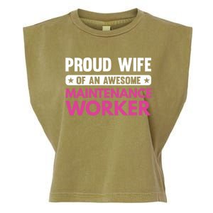 Proud Wife Of An Awesome Maintenance Worker Gift Garment-Dyed Women's Muscle Tee