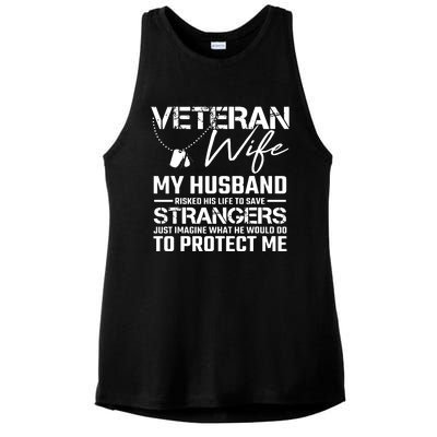 Proud Wife Of A U.S. Army Veteran, Veterans Day Gift Ladies PosiCharge Tri-Blend Wicking Tank