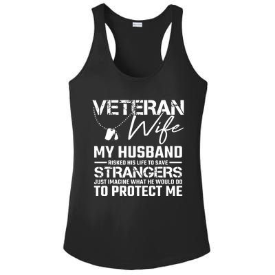 Proud Wife Of A U.S. Army Veteran, Veterans Day Gift Ladies PosiCharge Competitor Racerback Tank