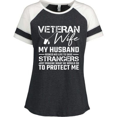 Proud Wife Of A U.S. Army Veteran, Veterans Day Gift Enza Ladies Jersey Colorblock Tee