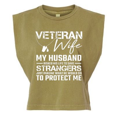 Proud Wife Of A U.S. Army Veteran, Veterans Day Gift Garment-Dyed Women's Muscle Tee