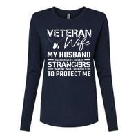 Proud Wife Of A U.S. Army Veteran, Veterans Day Gift Womens Cotton Relaxed Long Sleeve T-Shirt