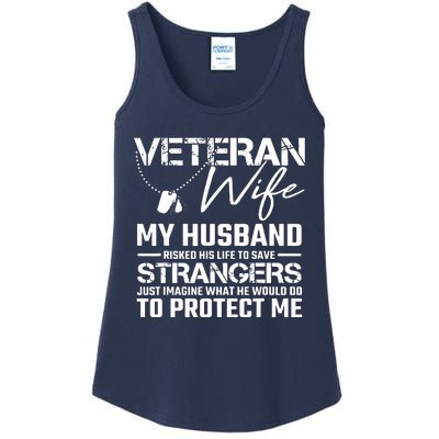 Proud Wife Of A U.S. Army Veteran, Veterans Day Gift Ladies Essential Tank