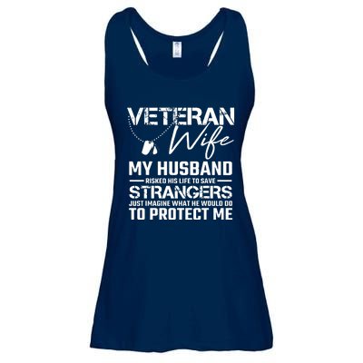 Proud Wife Of A U.S. Army Veteran, Veterans Day Gift Ladies Essential Flowy Tank