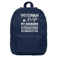 Proud Wife Of A U.S. Army Veteran, Veterans Day Gift 16 in Basic Backpack