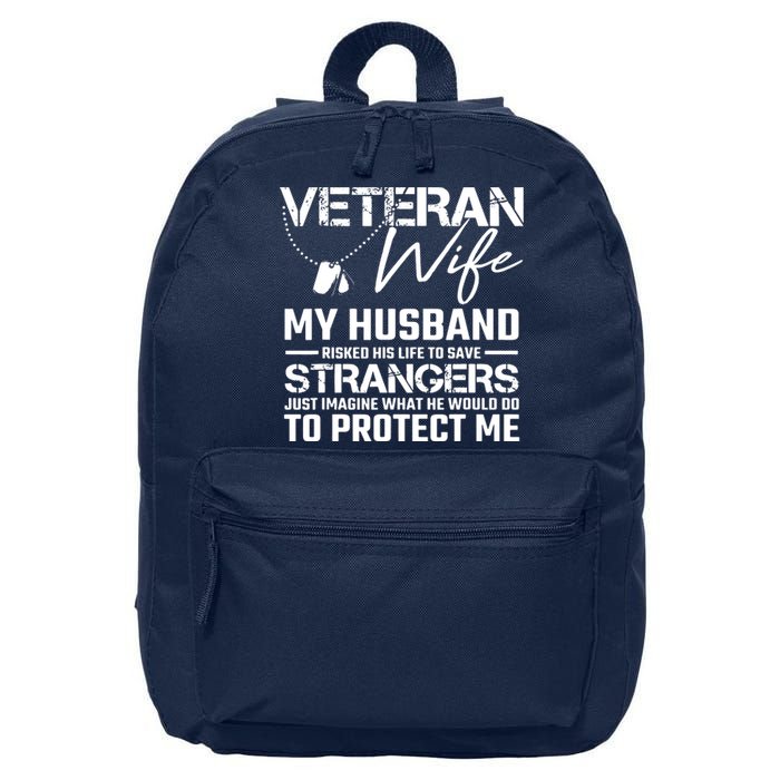 Proud Wife Of A U.S. Army Veteran, Veterans Day Gift 16 in Basic Backpack