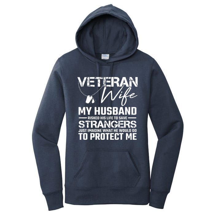 Proud Wife Of A U.S. Army Veteran, Veterans Day Gift Women's Pullover Hoodie