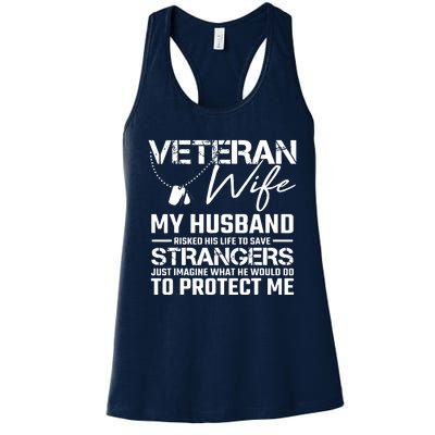 Proud Wife Of A U.S. Army Veteran, Veterans Day Gift Women's Racerback Tank