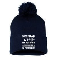 Proud Wife Of A U.S. Army Veteran, Veterans Day Gift Pom Pom 12in Knit Beanie