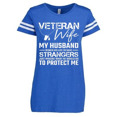 Proud Wife Of A U.S. Army Veteran, Veterans Day Gift Enza Ladies Jersey Football T-Shirt