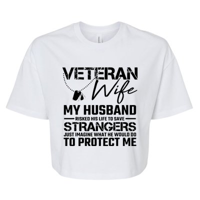 Proud Wife Of A U.S. Army Veteran, Veterans Day Gift Bella+Canvas Jersey Crop Tee